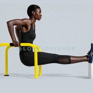 Athleisure | Derek Lam for Athleta Black Capri Legging w Mesh | Luxe Activewear